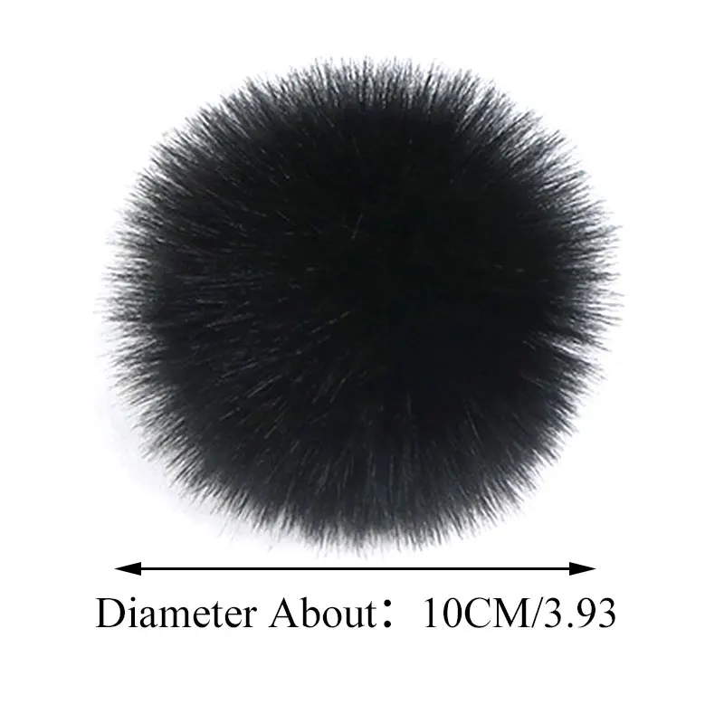 

10cm Fluffy Fur Pompom For Bags Clothing Accessories Anti Press Artificial Polyester Pom pom Ball For Hats Knitted Beanie Caps