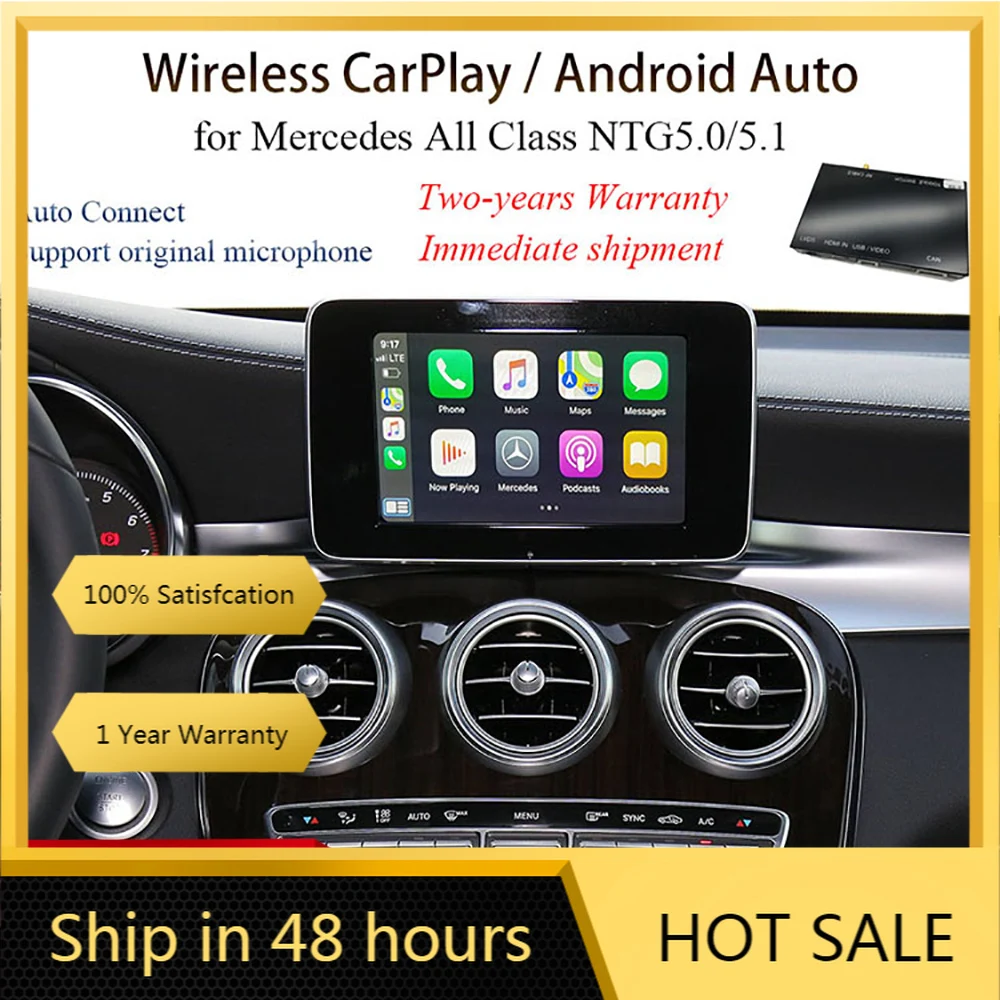 Беспроводная модификация автомобиля Apple Carplay/Andorid для Mercedes NTG5.0 2015 2018