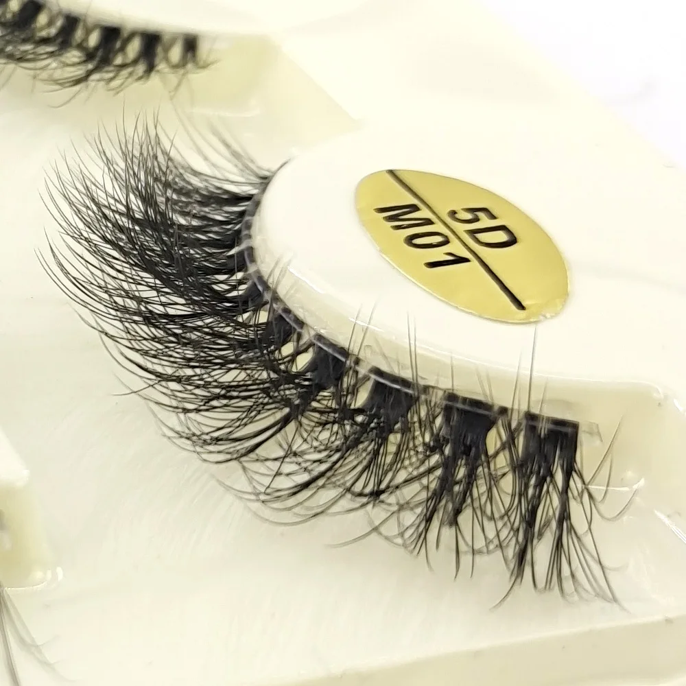 Mink Hair Eyelashes reusable Natural 3D Messy Popular False Eyelash Full Strip Extension Transparent wide stem | Красота и здоровье