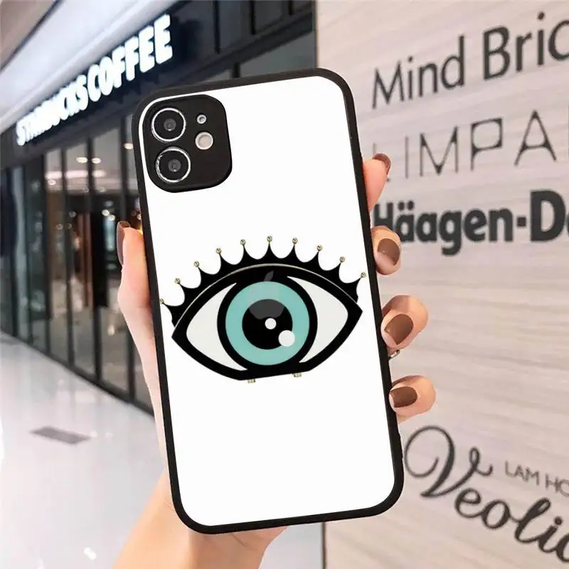 

evil eyes lucky article Phone Case matte transparent For iphone 7 8 11 12 plus mini x xs xr pro max cover