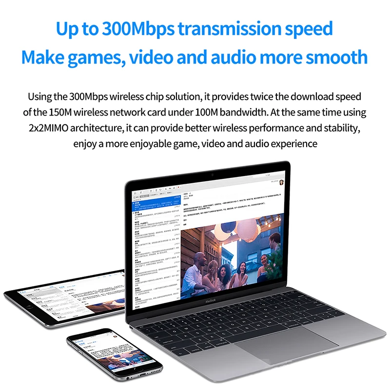 GLU6 300 Мбит/с беспроводной сетевой адаптер с высоким коэффициентом усиления