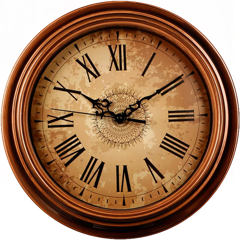 Часы настенные кварцевые бесшумные винтажные с римскими цифрами 12 дюймов