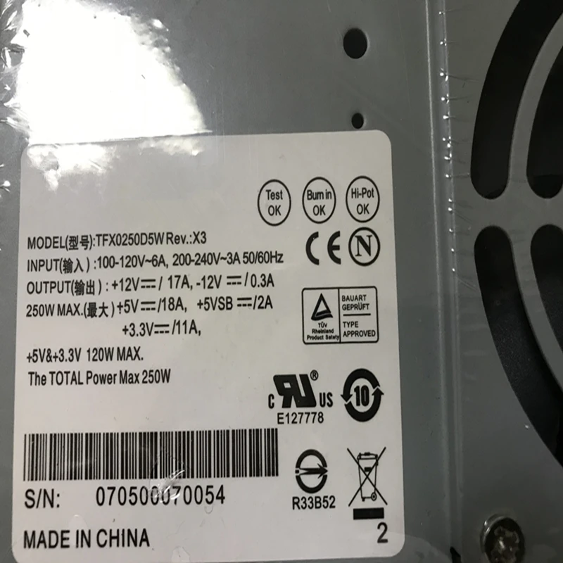 

New PSU For Original Dell V220S I530 545 0390 M430 250W Power Supply DPS-250AB-35A HP-D2506A0 PC6038 TFX0250P5W XW602 YX301