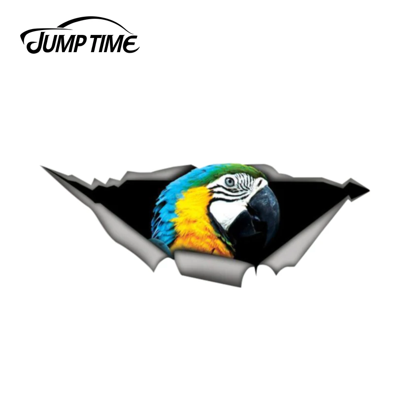 Наклейка для автомобиля с изображением желто-синего макау на пружине размером 13 см x 4,9 см, графика в 3D на виниле, наклейки для автомобильного окна, ноутбука и бампера.