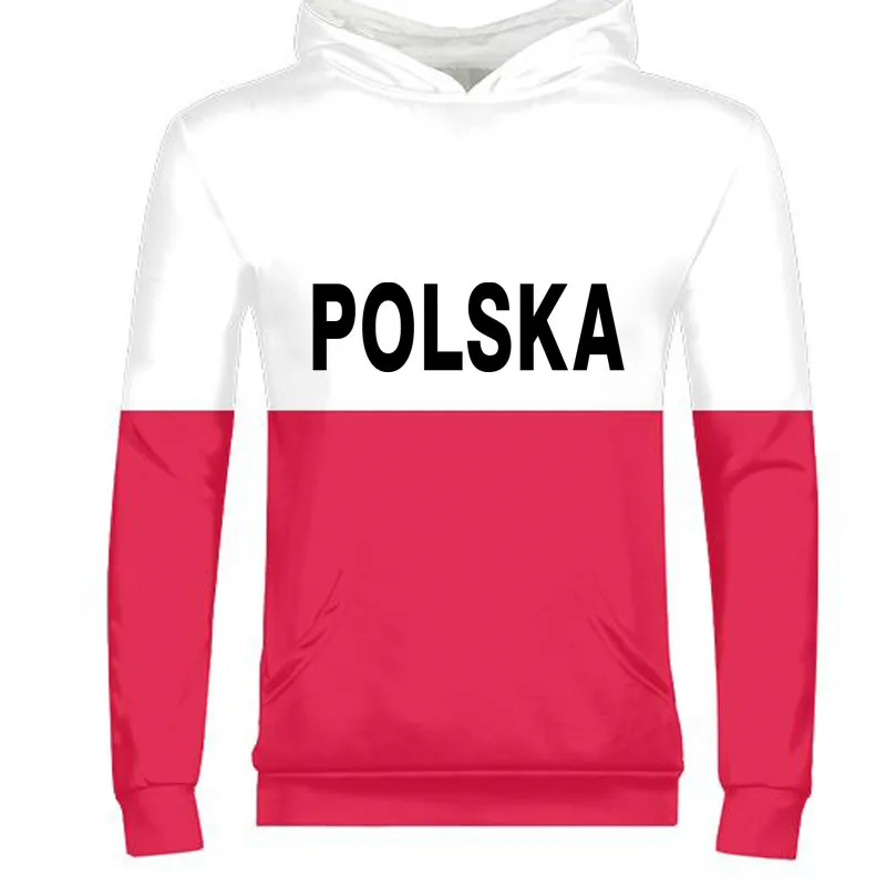 Польская мужская толстовка с номером имени на молнии государственным флагом