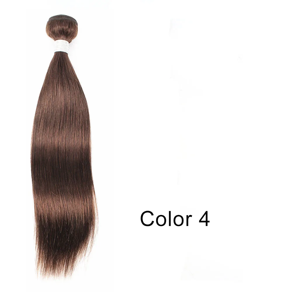 Color 4 Bobbi Коллекция 1 комплект цвет#2#4 темно-коричневые индийские волосы плетение пучок 1B 27 прямые человеческие волосы уток не Реми наращивание волос - Цвет волос: Color 4