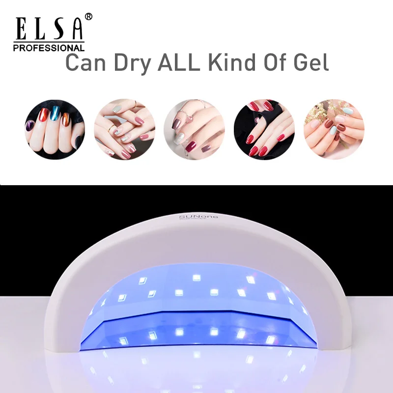 

ELSA Nail Set 48W UV LED Lamp for Manicure With 6/20 pcs Nail Set For Gel Nail Art Manicure Kit Hybrid Base Top Gel polish 15ml