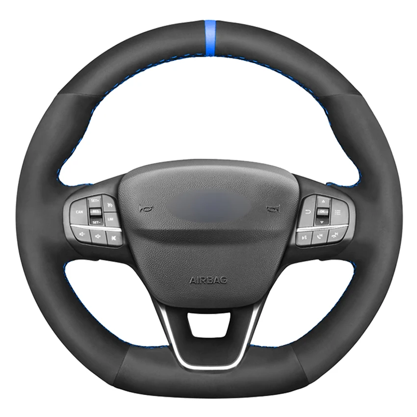 

Black Suede Car Steering Wheel Cover For Ford Focus ST-Line Fiesta ST-Line 2018-2019 Focus ST Fiesta ST 2018-2020