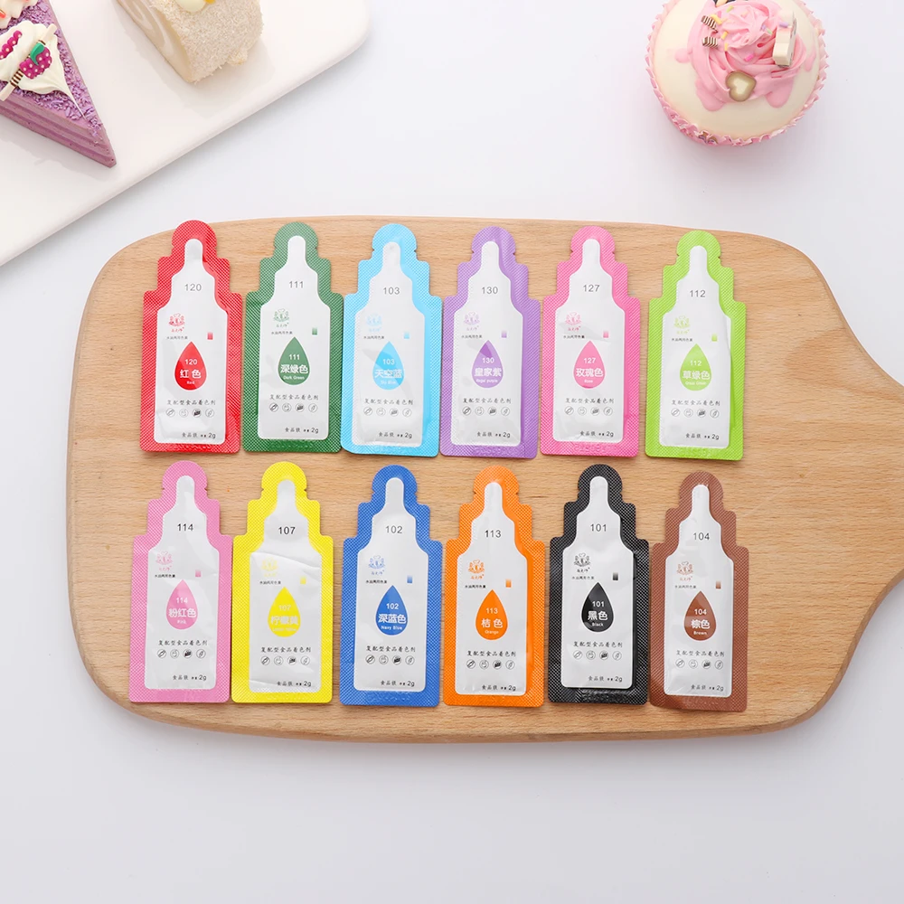 12Pcs/set Edible Color Pigment Macaron Cream Food Coloring Fondant Cake Decorating Baking Pastry Tools For Home Kitchen Dropship | Дом и сад