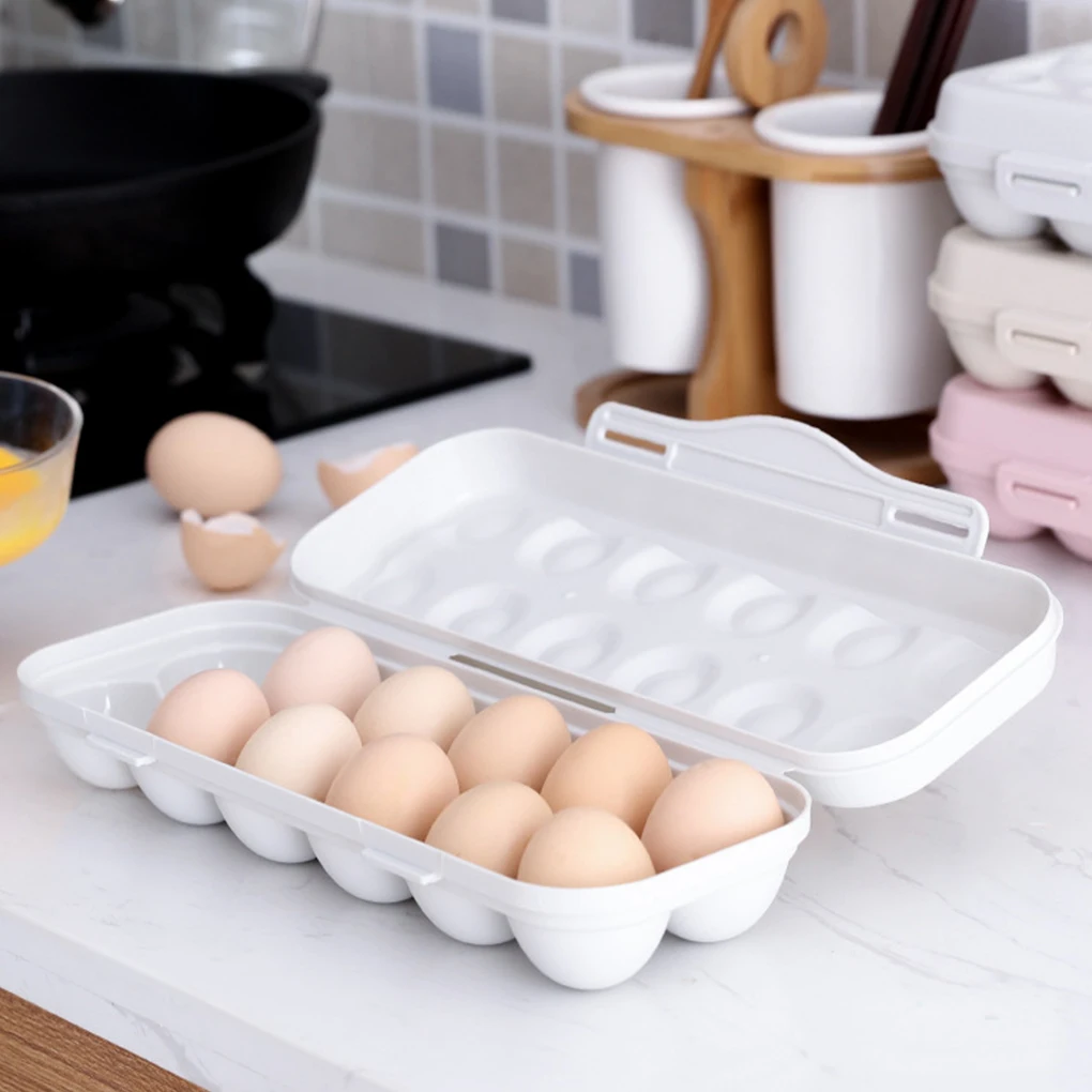 

Egg Storage Box Stackable Plstic Egg Holder Grids Storage Organizer with Snap Cap Egg Organizer Home Kitchen Accessory