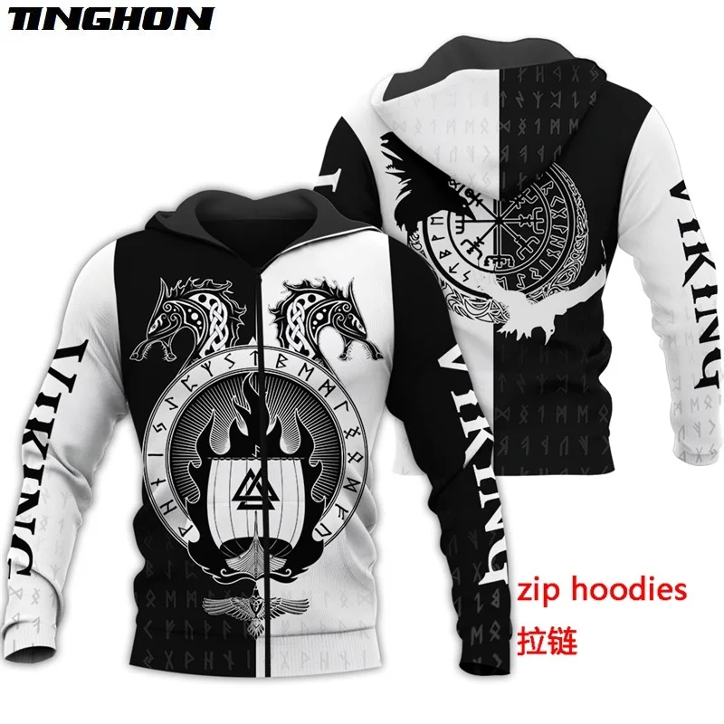 Новые рубашки с 3D-принтом викингов повседневные толстовки/свитшоты мужские и