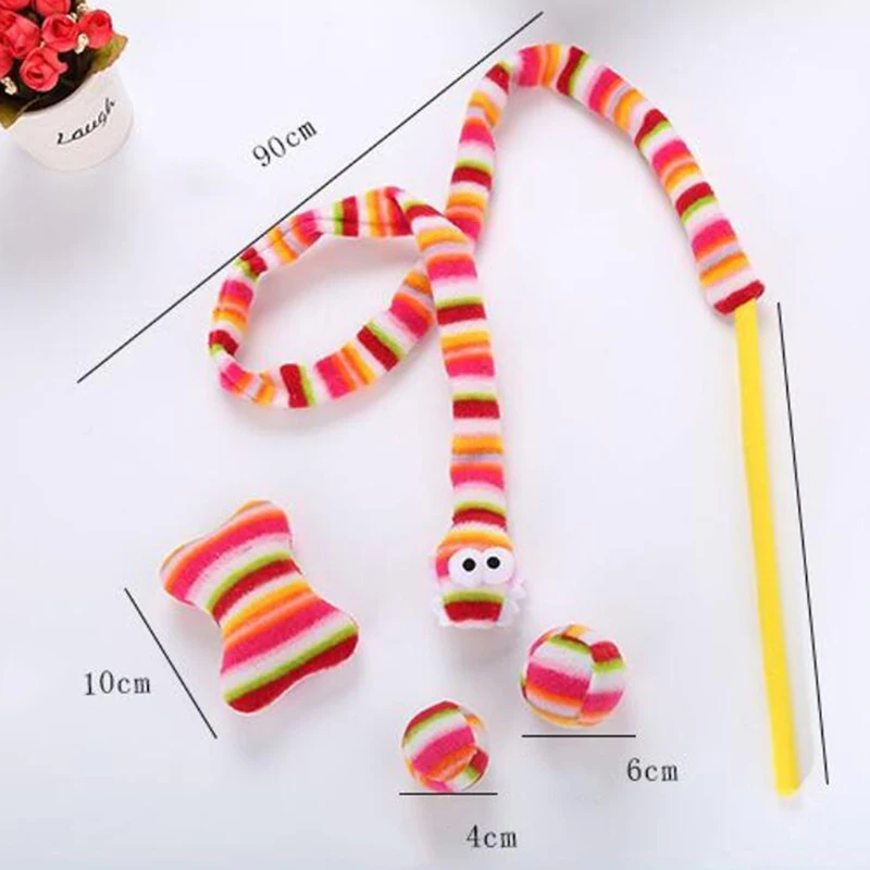 Забавный набор для кошек новая игрушка комбинация радужных шариков в виде змеи