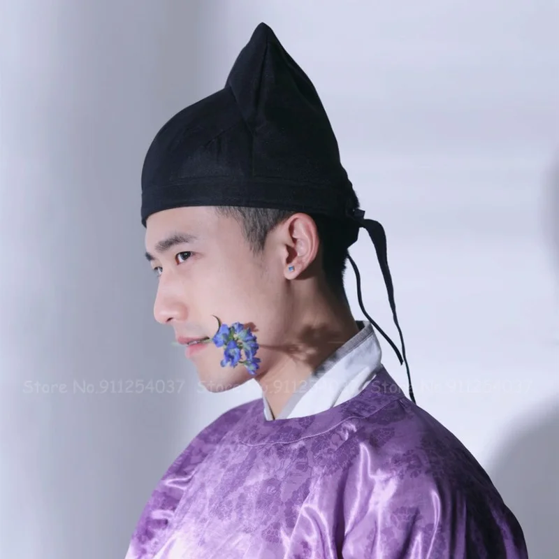 

Men Women Hanfu Hat Song Tang Dynasty Scholar Ancient Headband Black Caps Retro Headwear Knight Cosplay Costume Prop Accessories