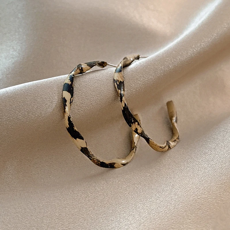 

New Exaggerated Personality Trend Women's Fashion Vintage Leopard Print Dangle Earring Jewelry Accessories Wholesale