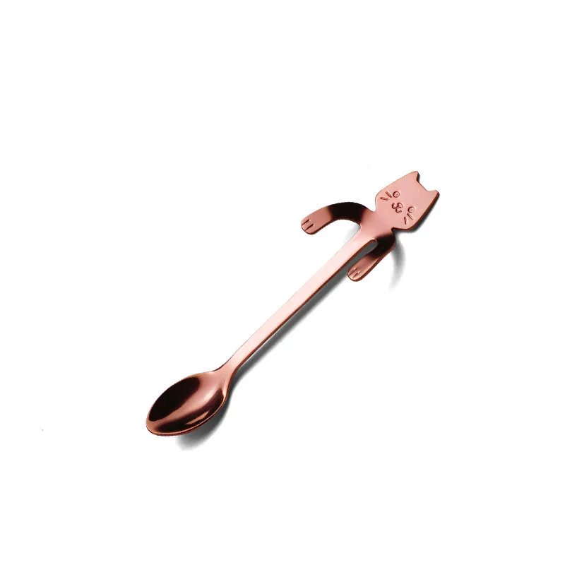 

Stainless Steel Spoon Branch Leaves Spoon Fork Coffee Spoon Cat Animal Spoon Hanging Coffee Dessert Spoon Ice Cream Flatware