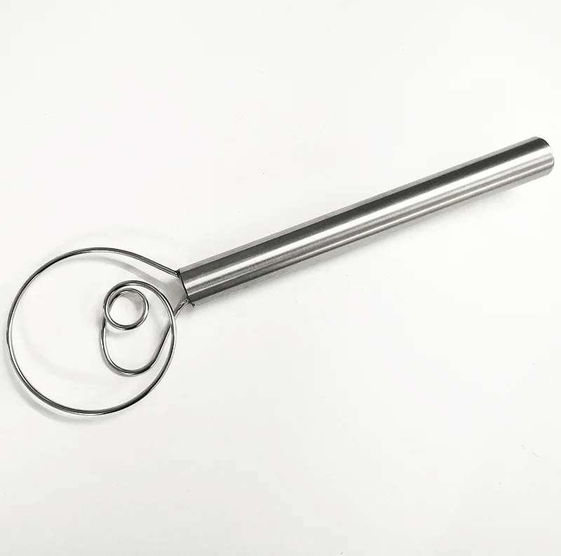 

1PC Stainless Steel Egg Beater 12 Inch DIY Bread Dough Tools Baking Accessories Danish Whisk Stick Kitchen Gadgets OK 1143