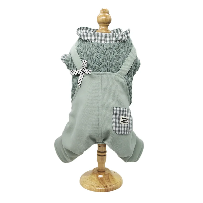 Теплая одежда с маленькими бантиками для собак 2020 осень зима модный ошейник