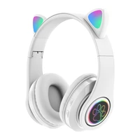 led cat ear noise canceling headphones bluetooth compatible 5 0 youths kids headset support tf card 3 5mm plug with mic