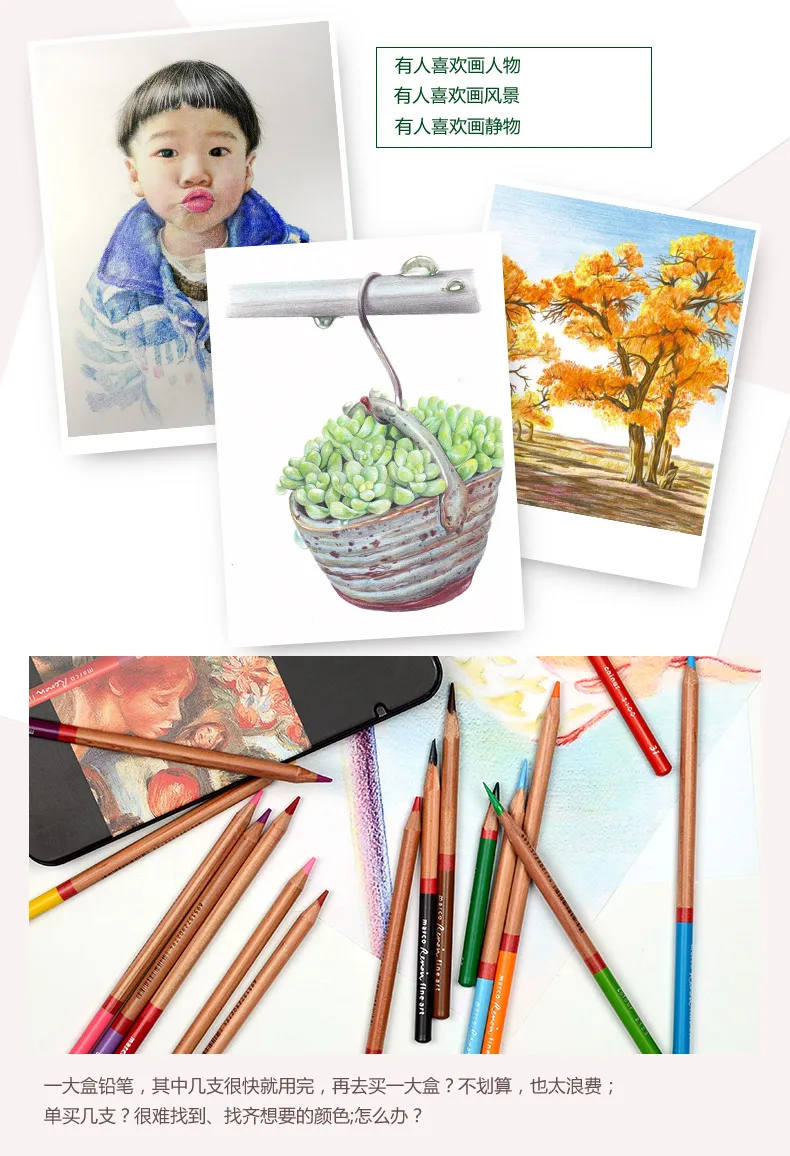 

Marco Renoir Fine12 Colors Drawing Oil Base Pencil Tin Set Colored Pencils for Figure/Landscape/Plant Drawing
