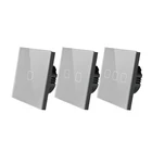 Настенный светильник ключатель света ЕССША, 123 кнопок, сенсорный выключатель, панель из серого хрусталя, сенсорный выключатель света, только Сенсорная функция