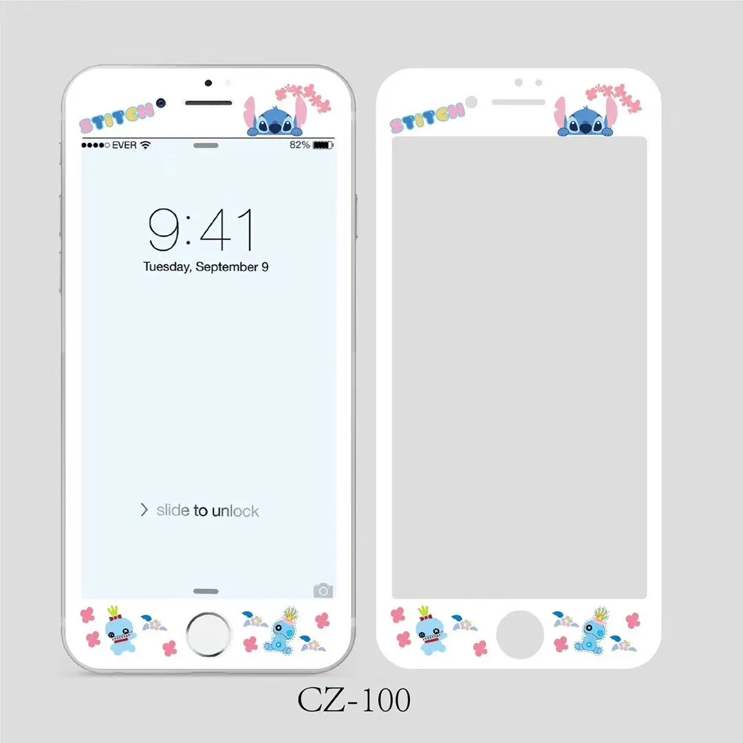 Закаленное стекло с узором стежка для iPhone 6 6s 7 8 Plus Защитная стеклянная пленка для экрана 3D 9H