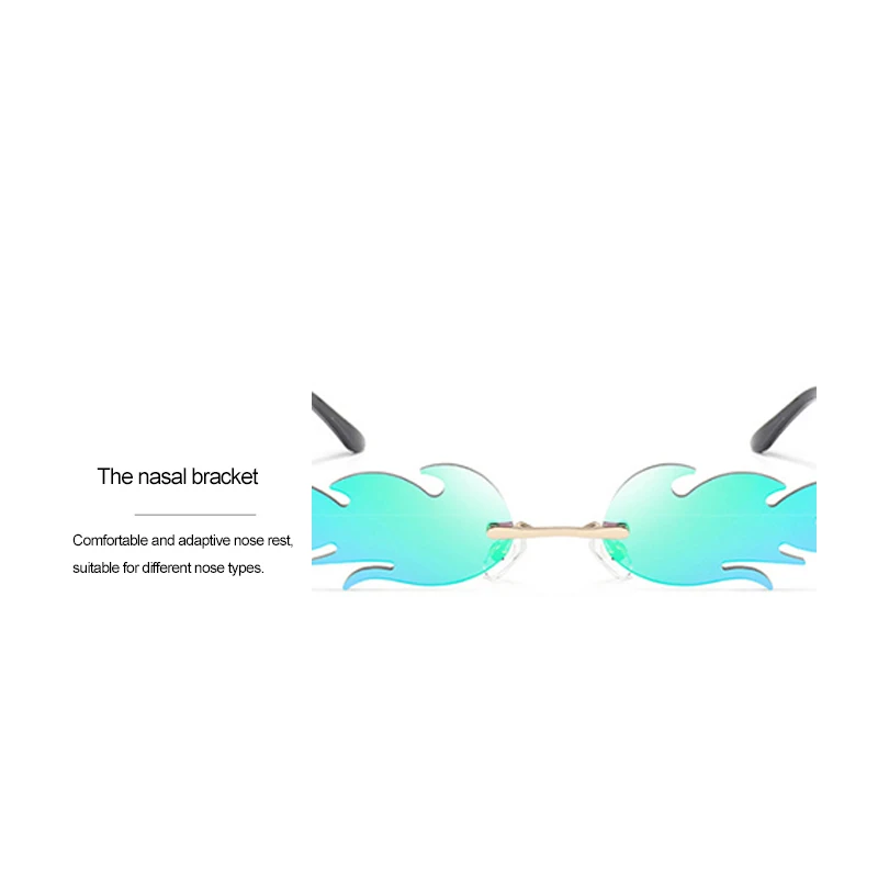 Очки солнцезащитные женские без оправы модные зеркальные солнечные очки в