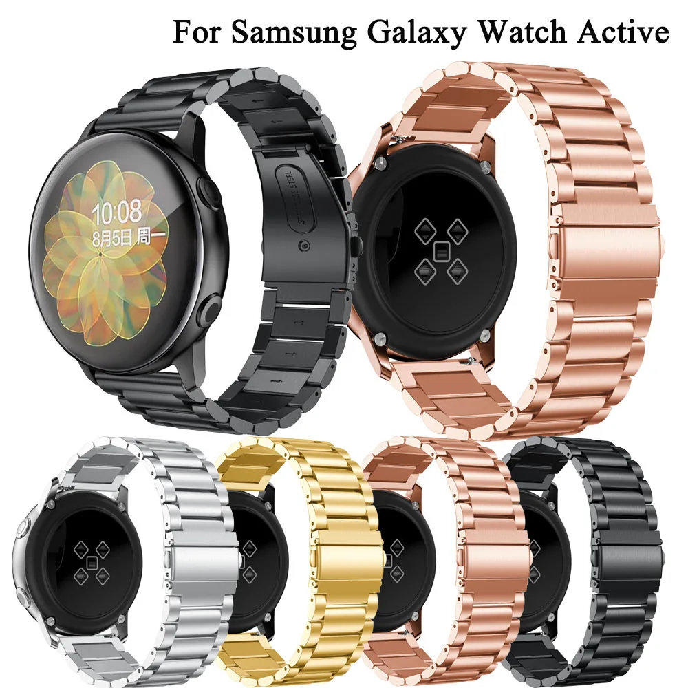 Ремешок для часов Samsung galaxy watch active 2 44 мм 40 металлический браслет из нержавеющей
