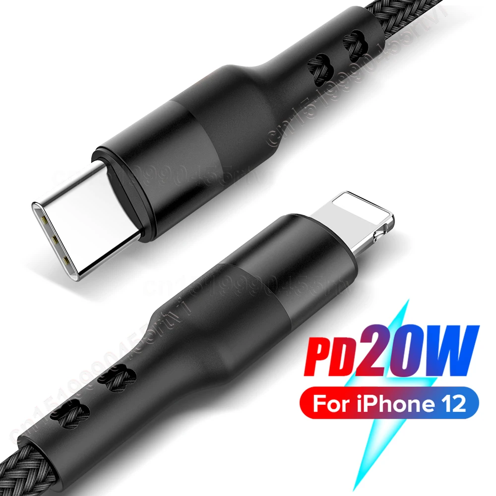 

PD 20W USB C Quick Charge Charger Cable For iPhone 13 12 11 Pro Max XS X XR 8 Plus Fast charging USB Type C Data Cable 0.3/1/2M