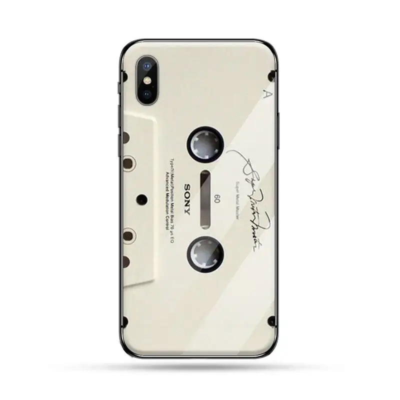 

Classical Old Cassette Phone Case Tempered glass For iphone 6 6S 7 8 plus X XS XR 11 12 mini PRO MAX