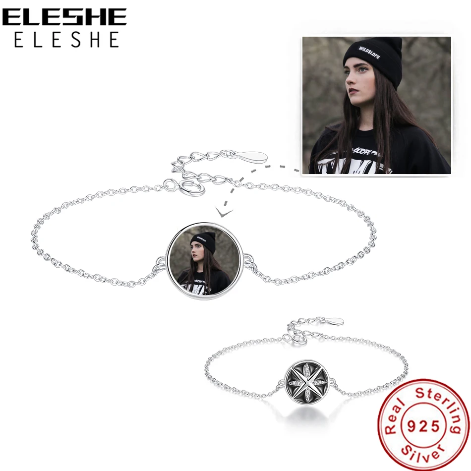 Распродажа Круглый Шарм 100% Стерлинговое Серебро 925 пробы CZ Кристалл звезда звено