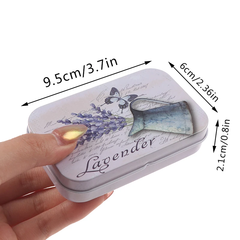 Бледно-лиловый Мини жестяная коробка с крышкой Упаковка Коробки для конфет