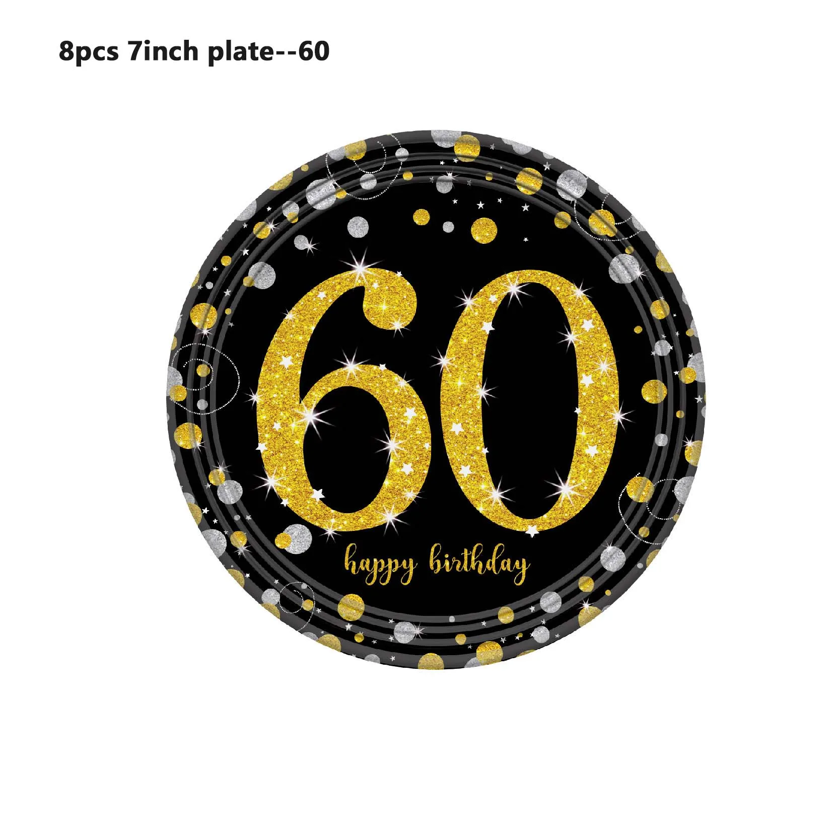 Цвета: черный золотистый серия 21th 30th 40th 50th 60th 70th 80th кружки тарелки салфетки флаг