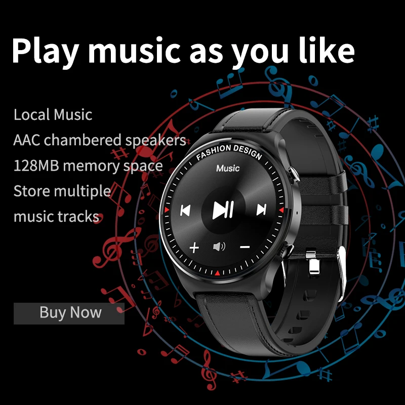 360*360 HD 1.32 Screen Smart Watch Men Large Battery Bluetooth Call Music Player Link TWS Headset Steel Strap Smartwatch For | Электроника