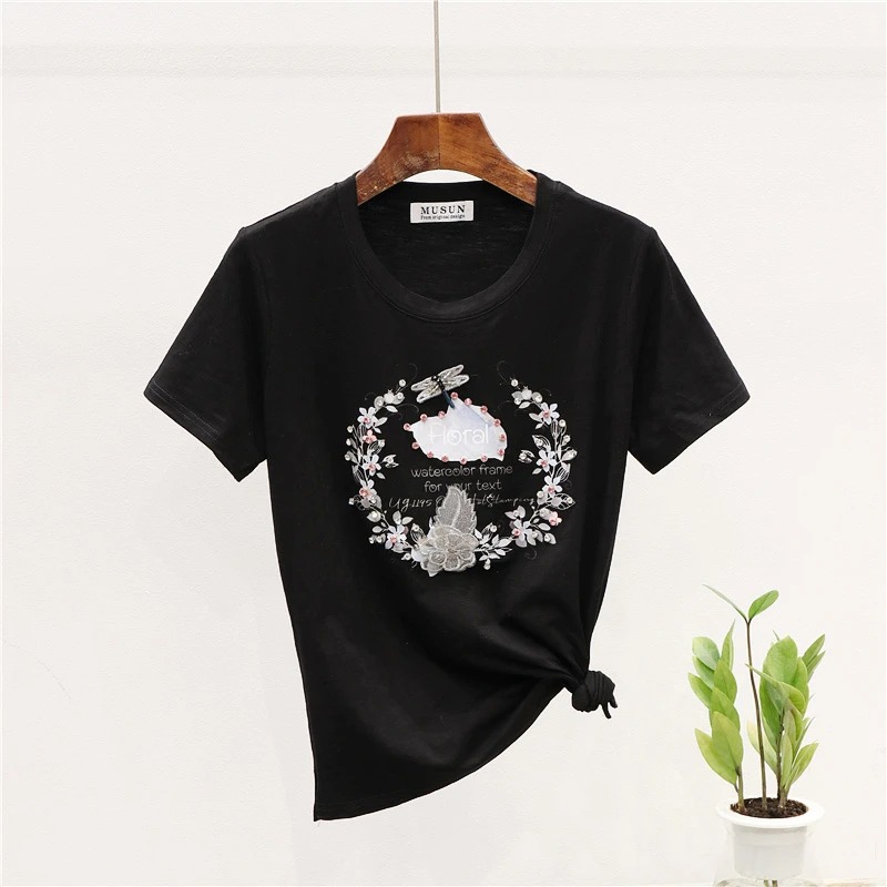 Модная футболка Женский комплект летняя Новинка Корейская с короткими рукавами