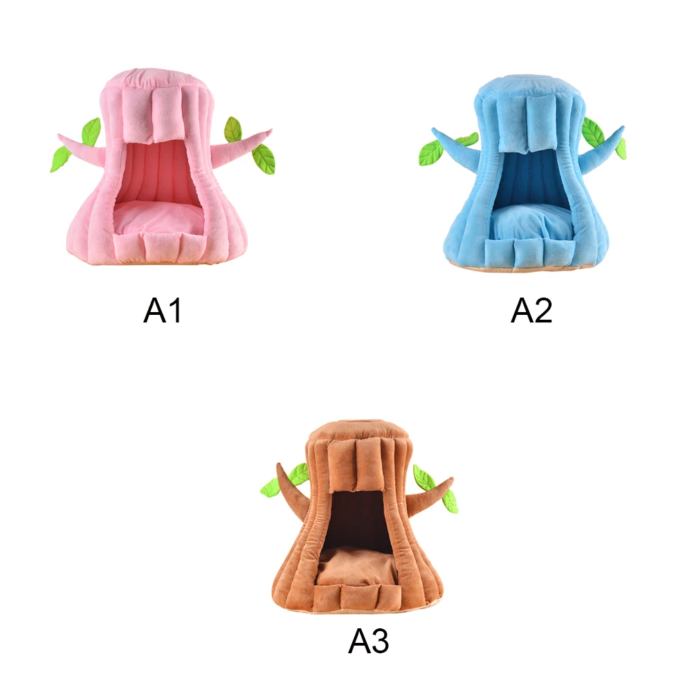 Cat Warm Cave Lovely Tree Design Puppy Winter Bed House Kennel Fleece Soft Nest For Small Medium Dog for Cats | Дом и сад