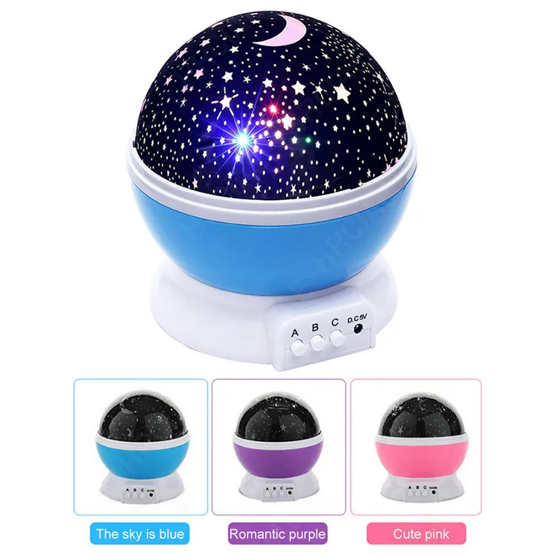 

Sky Projector Ster Maan Galaxy Nachtlampje Voor Kinderen Kinderen Slaapkamer Decor Projector Roterende Nursery Nachtlampje Gelei