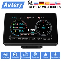 autory g5 car horizontal slope meter hud head up display gps inclinometer speedometer compass pitch angle touch display screen