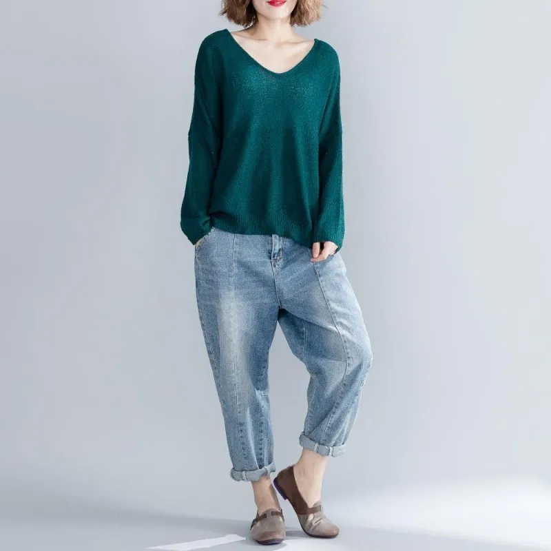 Женские джинсы-шаровары повседневные свободные винтажные Хлопковые Штаны