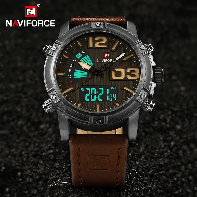 Часы наручные NAVIFORCE Мужские кварцевые роскошные Брендовые спортивные