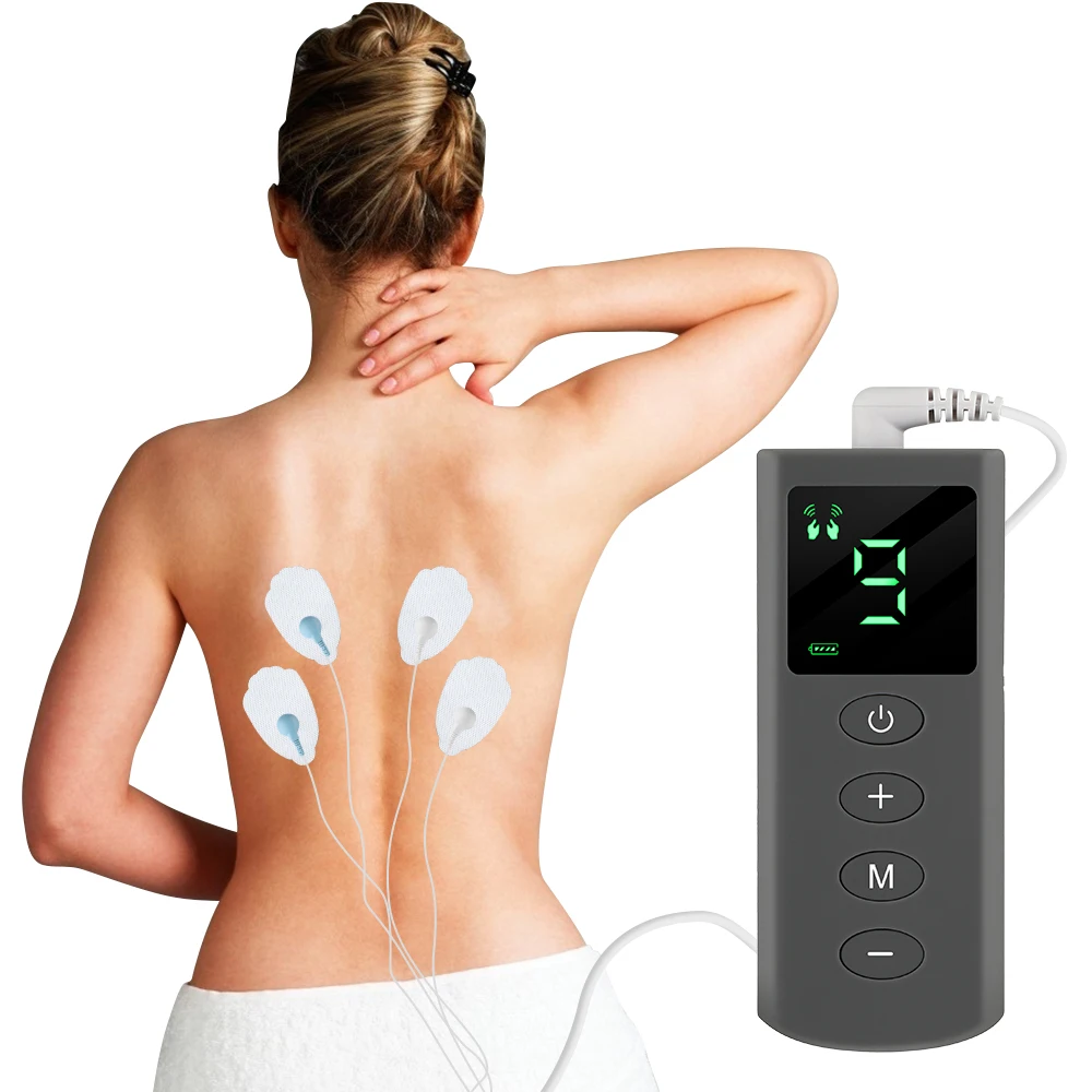 

Dropshipping EMS Eletric Muscle Stimulator 4 Tens Pulse Modes Massager 9 Intensity Pain Relief Therapy Relax Body Electrode Pads