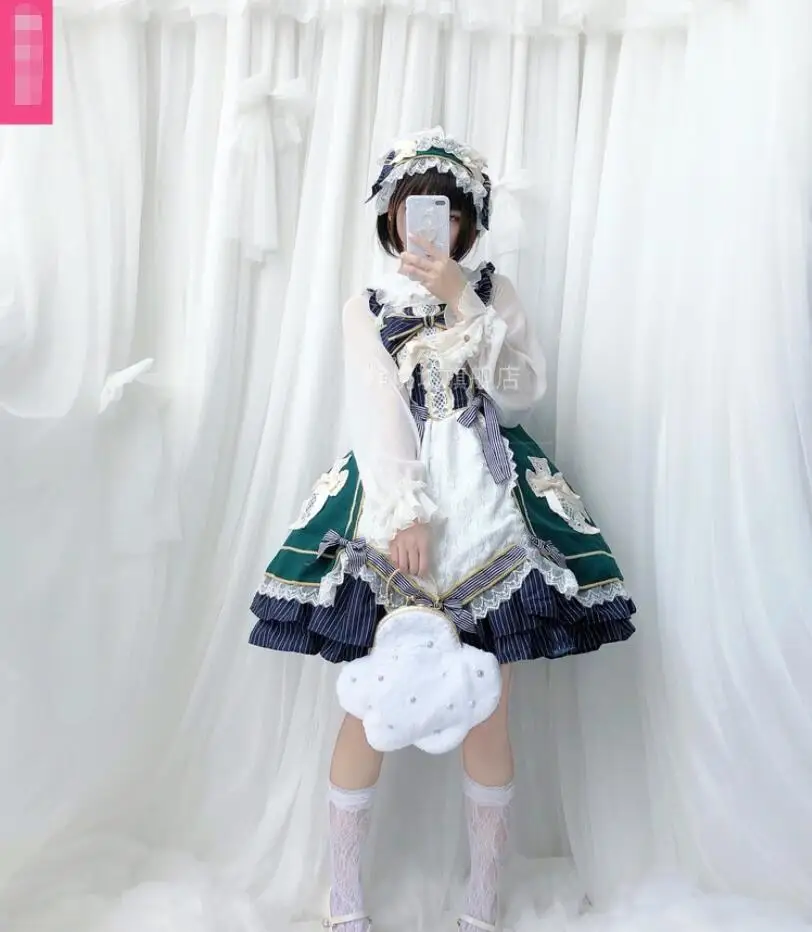 

Autumn/Winter Day Teens Girls Cross Vintage Gothic Lolita Dress Jsk Dress Cos Lolita Sweet Kawaii Tea Party Dress Cos Loli Vesti