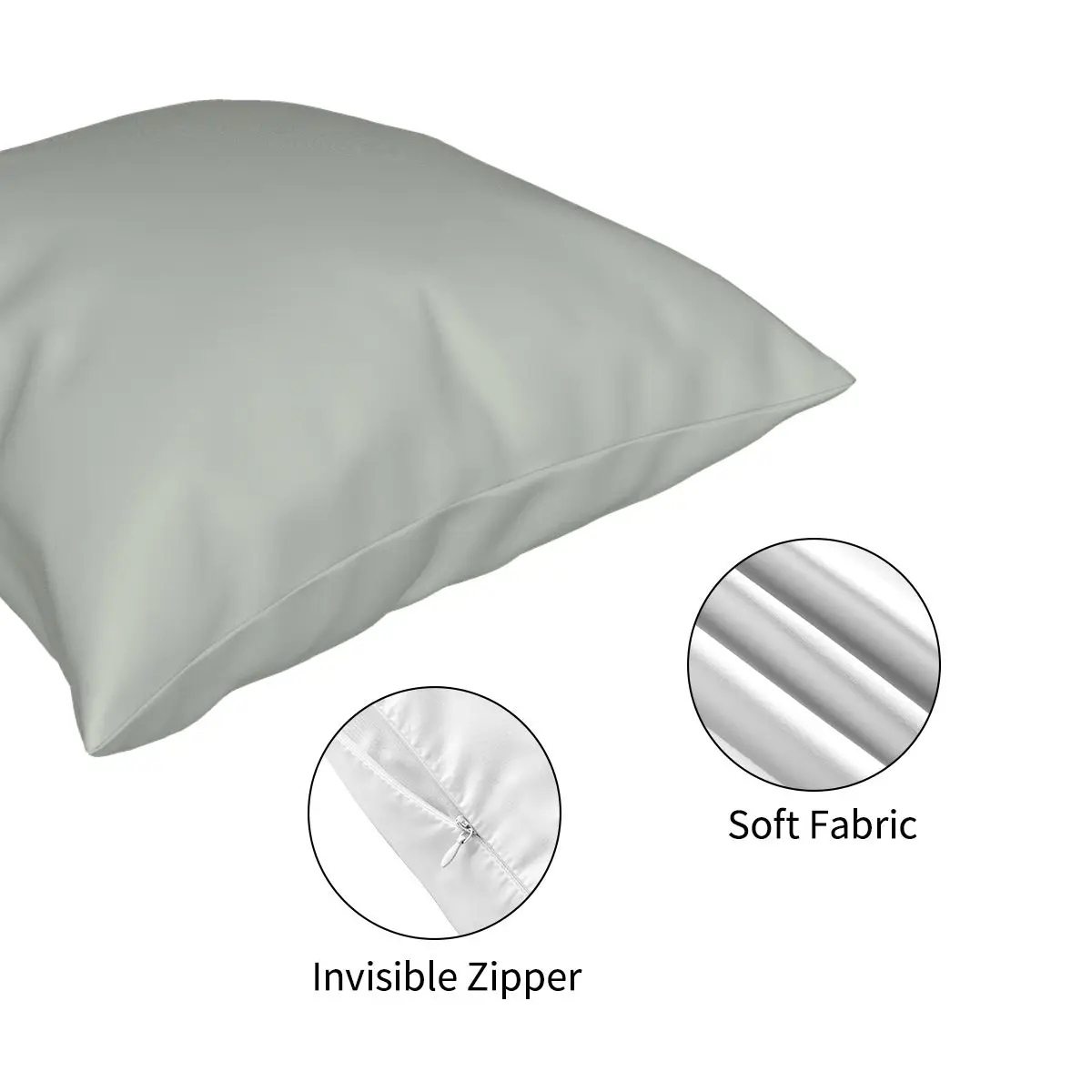 

Tranquil Dawn Green Square Pillowcase Polyester Creative Zipper Decor Pillow Case Home Cushion Cover 18"