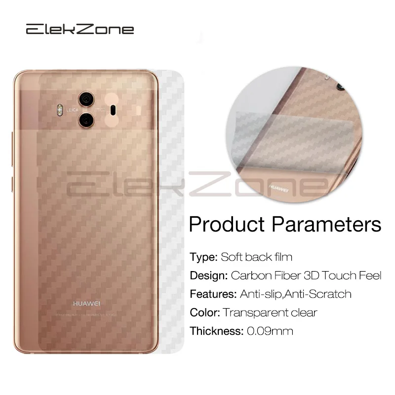 Для Huawei Y9 Y6 Y7 Prime P Smart 2018 3D углеродное волокно задняя крышка Защита экрана для Mate 20