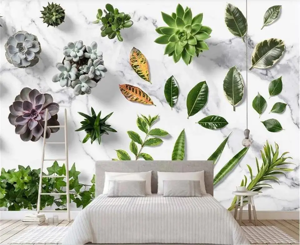 3D-обои на заказ фотообои для гостиной с изображением тропических растений и