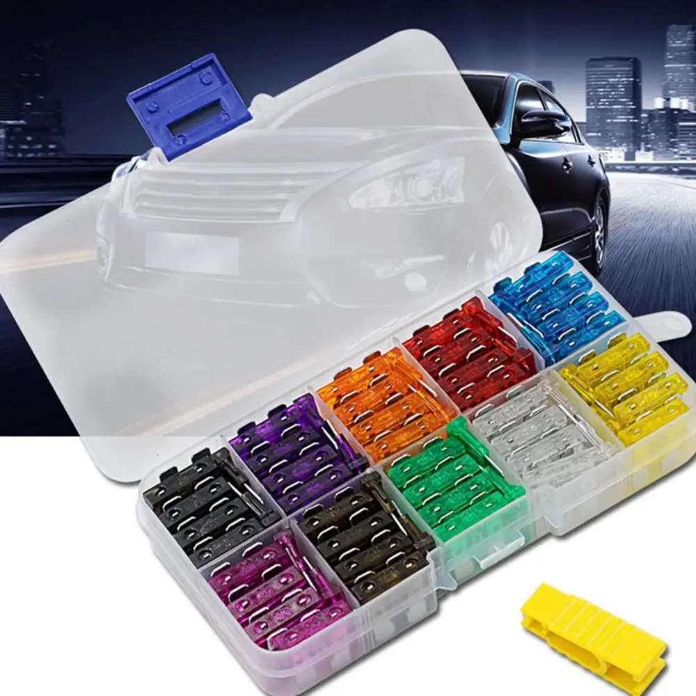 

100pcs Car Fuse Quick-plug Car Medium Fuse Car Blade Fuse Car Standard Blade Fuse Automobile Current Fuse