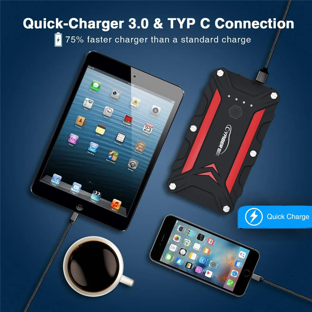 Yaber стартер аварийный для автомобиля аккумулятор Power Bank авто усилитель настоящий