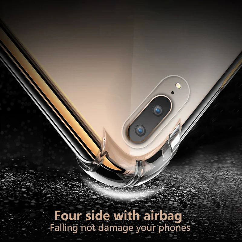 Ударопрочный прозрачный силиконовый чехол-бампер для телефона iPhone 11 pro max XR 7 XS MAX X
