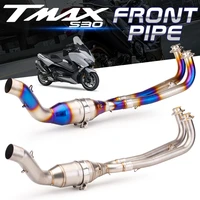 for yamaha yzf tmax 530 tmax560 exhaust motorcross slip on modified motorcycle muffler pipe pitbike stainless steel connect link