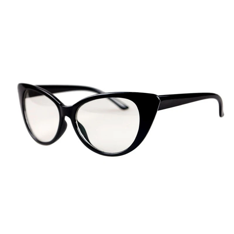 Bright Black Iboode, классические, кошачий глаз, прозрачные линзы, очки, сексуальные, для женщин, очки, простые, оправа, Ретро стиль, кошачий глаз, элегантные женские очки Oculos - Цвет оправы: Bright Black