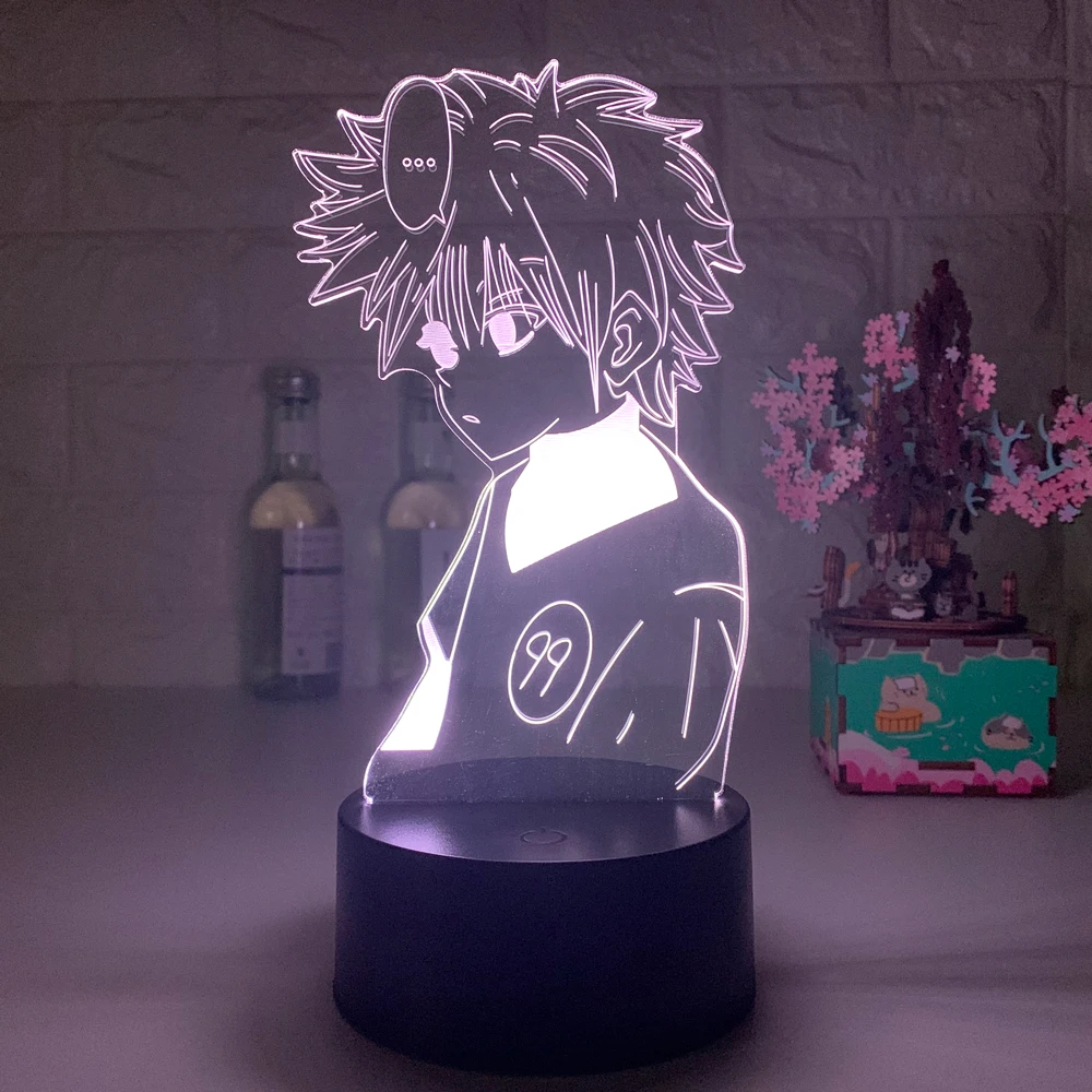 Аниме Hunter X светодиодный ночсветильник Killua Zoldyck фигурка изменяющий Цвет Usb